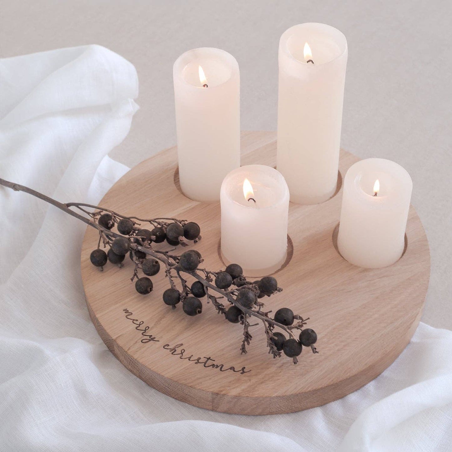 Candle board Merry Christmas 32 cm