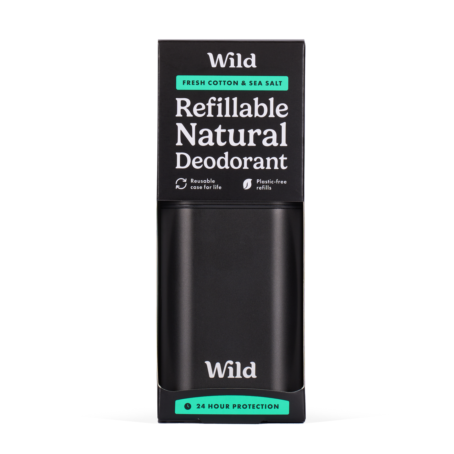 Wild Deo - Starter Set Black with "Fresh Cotton &amp; Sea Salt"