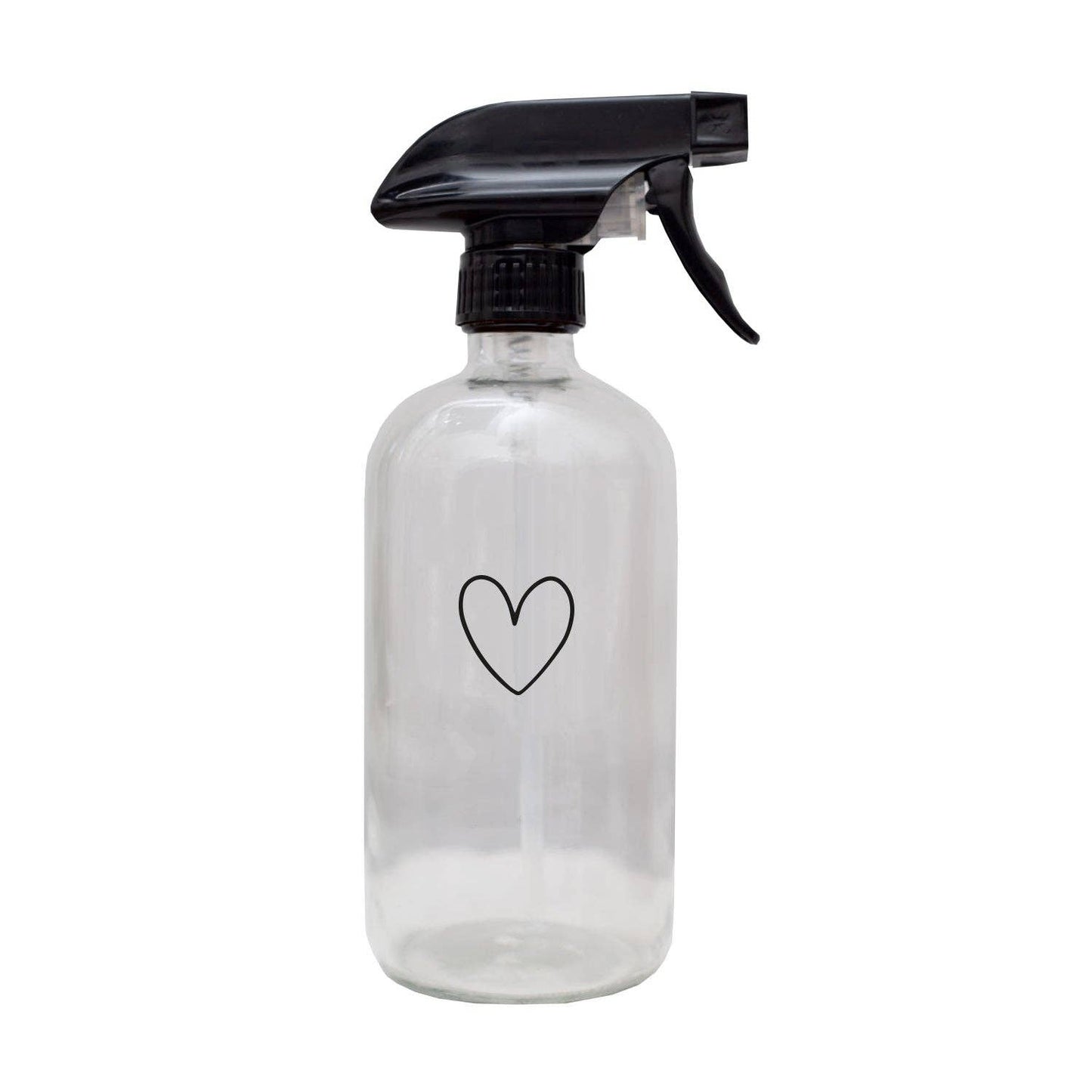 Spray bottle heart transparent 500ml