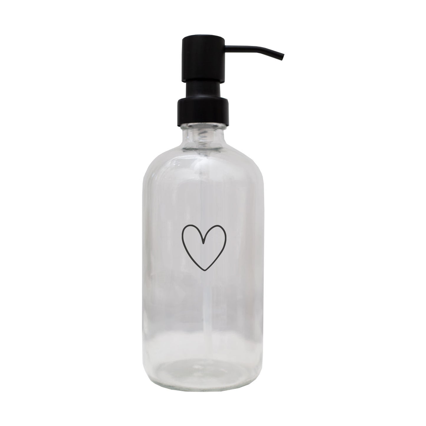 Distributeur de savon coeur transparent 500ml