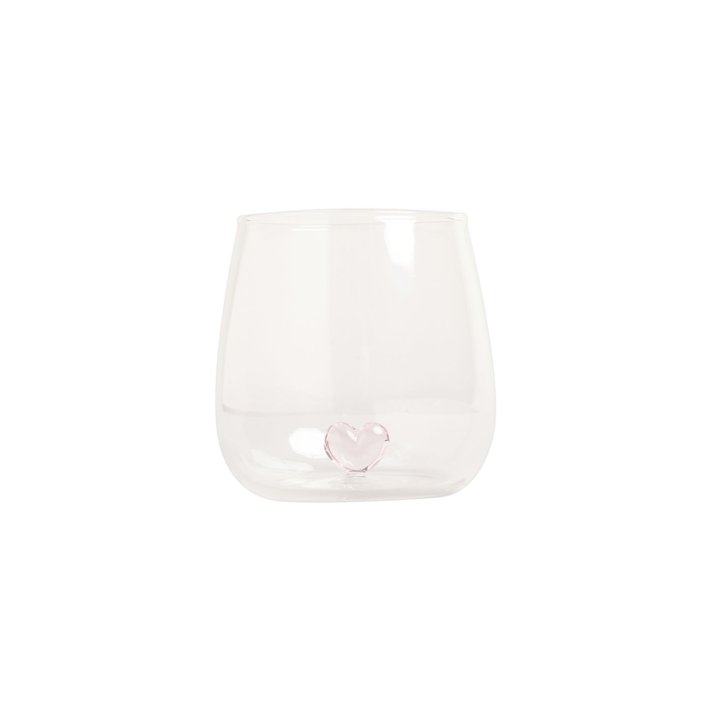 Verre à boire en forme de cœur rose