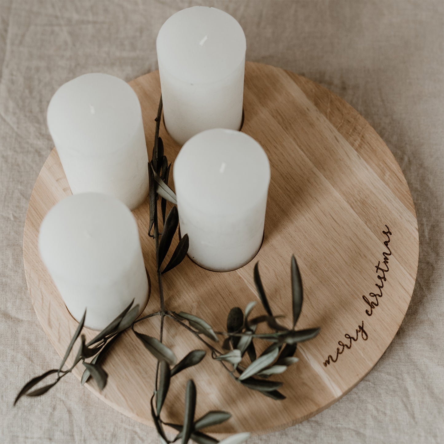 Candle board Merry Christmas 32 cm