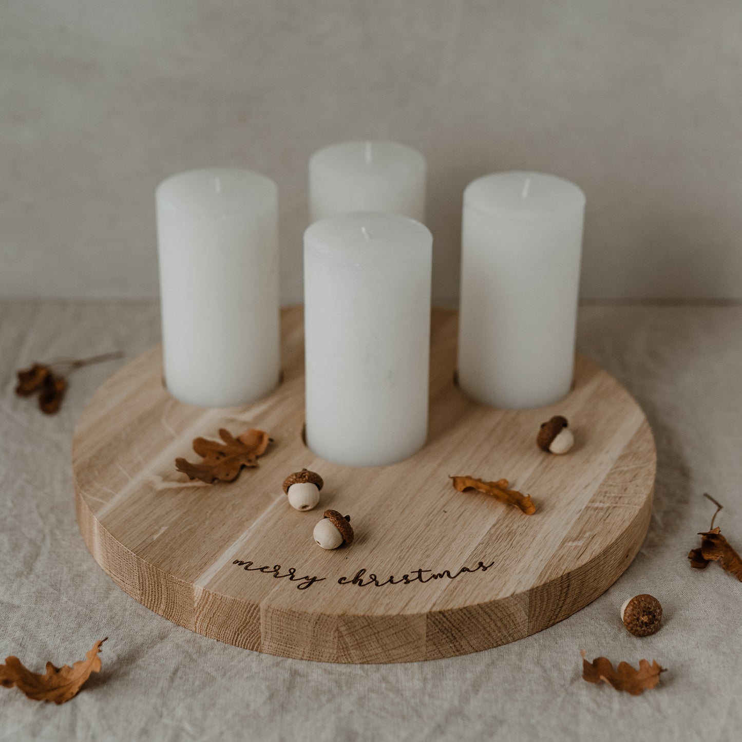 Candle board Merry Christmas 32 cm