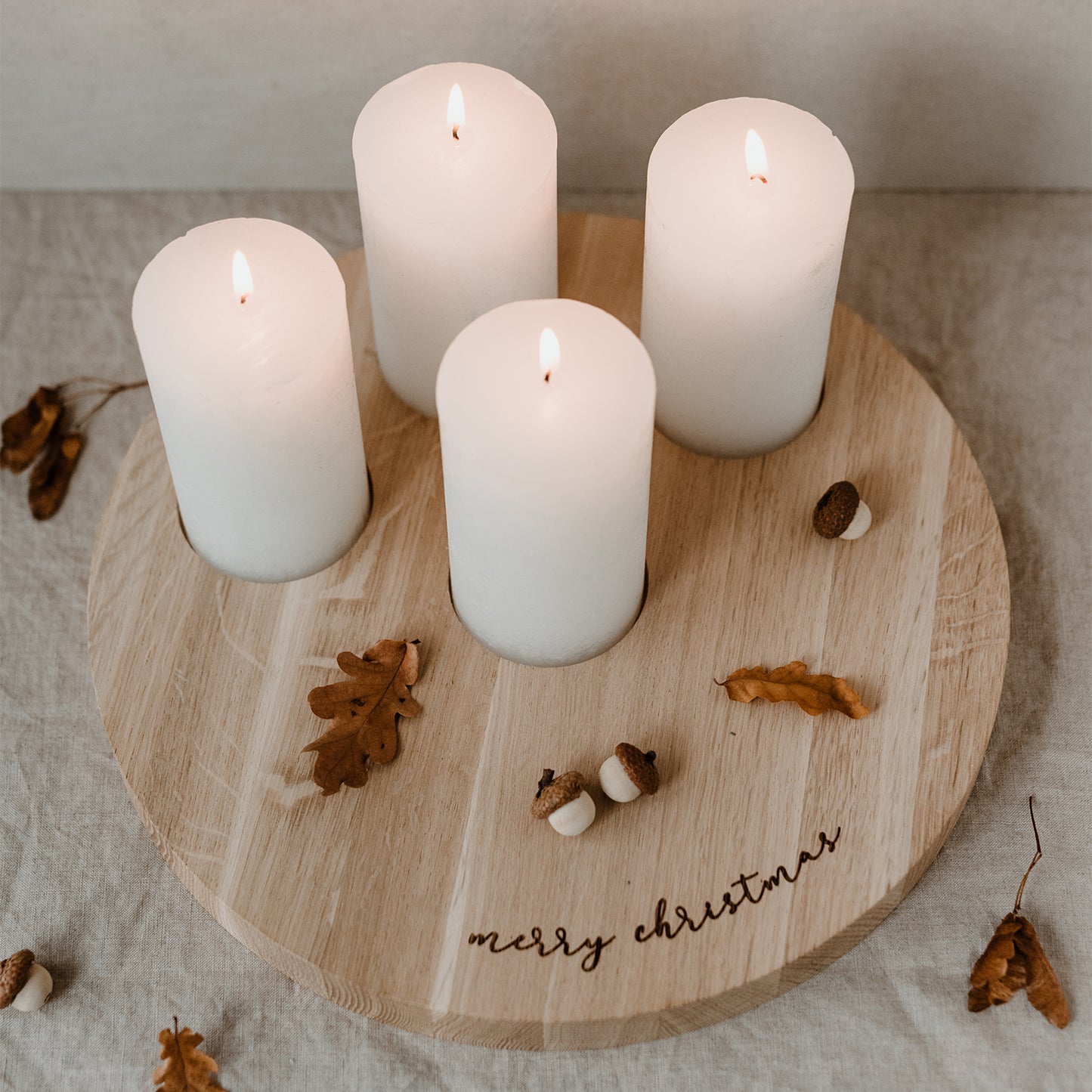 Candle board Merry Christmas 32 cm