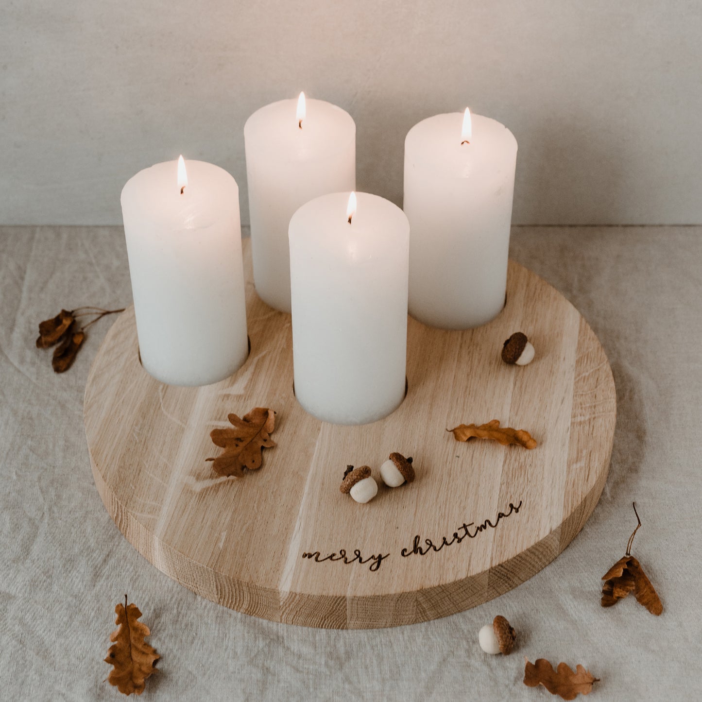 Candle board Merry Christmas 32 cm