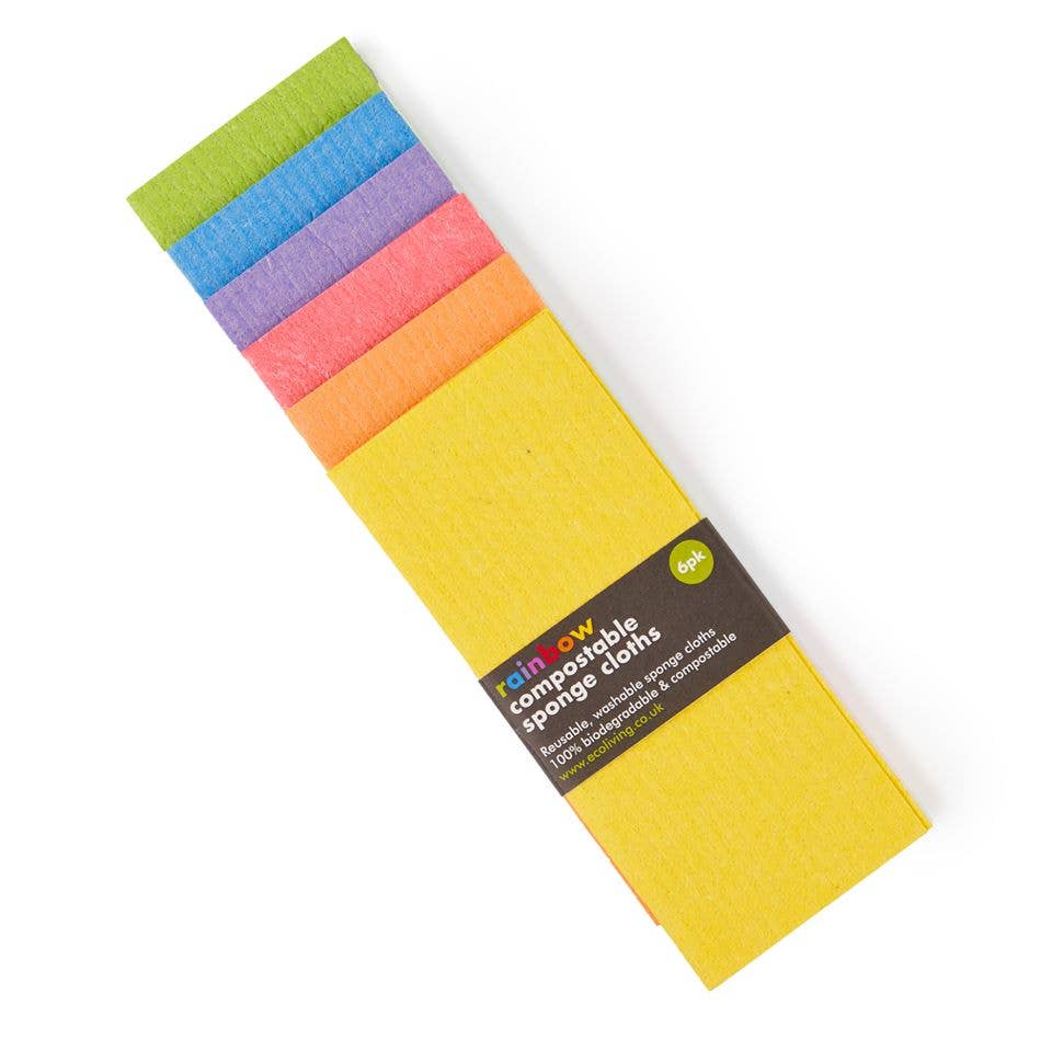 Sponge cloths rainbow set of 6